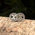 Viking Stud Earrings Yggdrasil in Silver