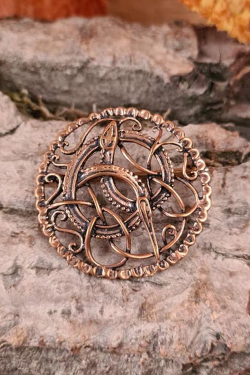 Viking Pitney Brooch in Urnes Style, Bronze
