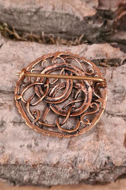 Viking Pitney Brooch in Urnes Style, Bronze