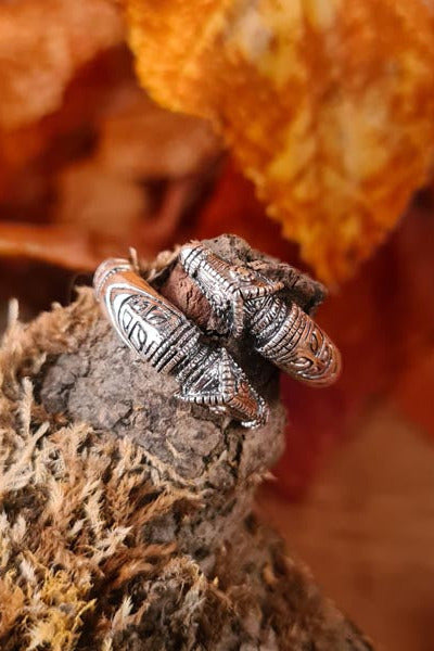 Viking Ring Dragon Head Made of Silver