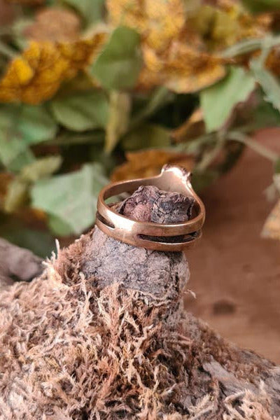 Viking Ring Floki with Thor's Hammer made of Bronze