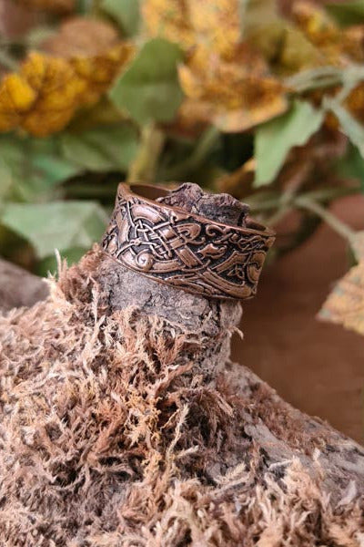 Viking Ring Jörmungandr in Urnes style made of bronze