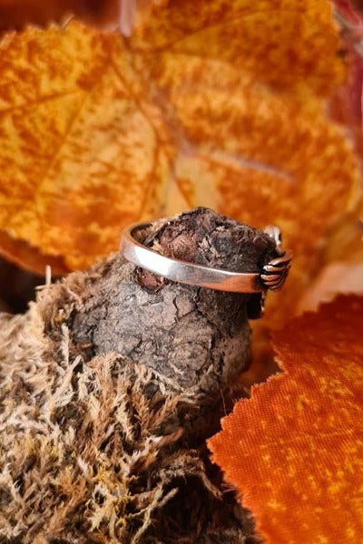 Viking Ring Raven Hugin made of Silver