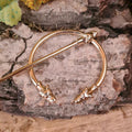 Wikinger Ringfibel Wolfskopf aus Bronze