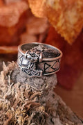 Wikinger Runenring mit Thorshammer aus Silber
