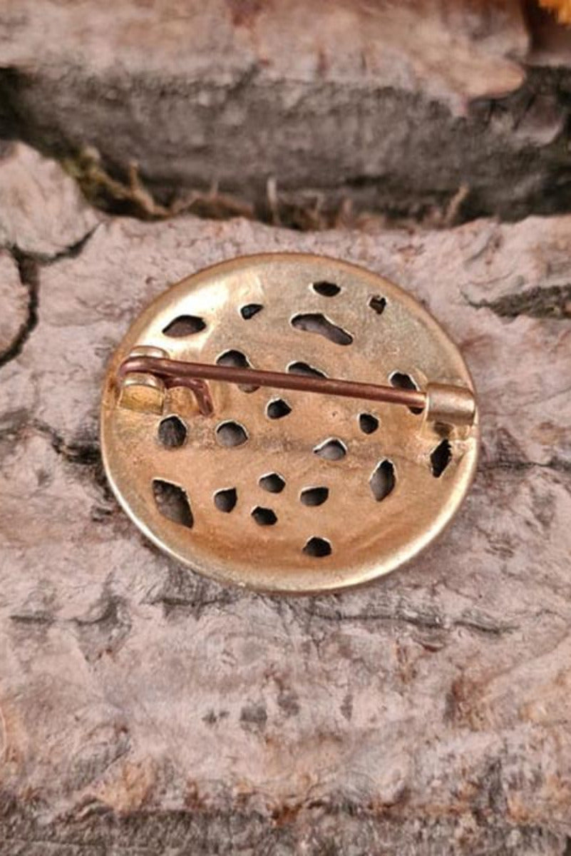 Viking disc brooch in Jelling style, bronze - replica