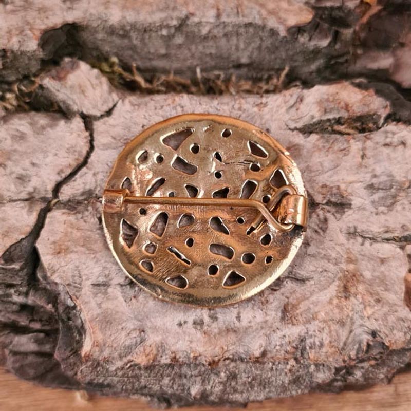 Wikinger Scheibenfibel Vestfold im Borre-Stil aus Bronze - Replik