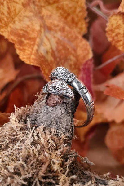 Viking Silver Ring Odin's Ravens