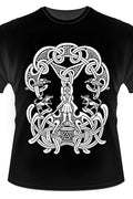 Wikinger T-Shirt Odin mit Runen schwarz