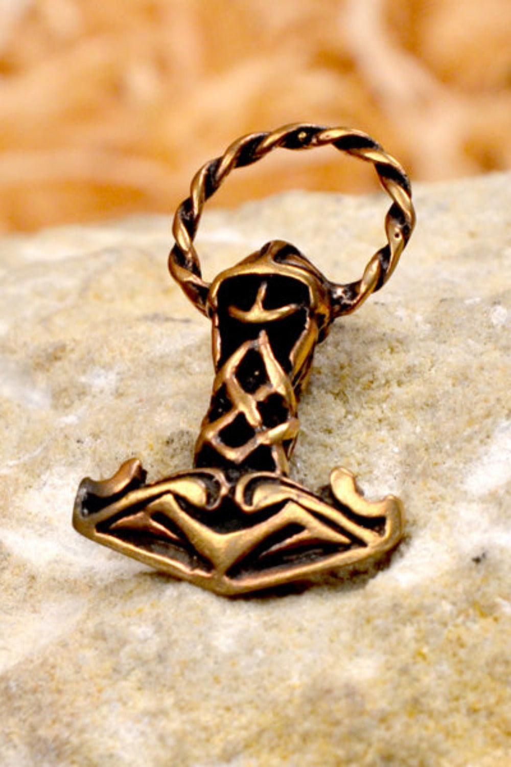 Viking Thor's Hammer Ragi with Bronze Ring