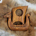 Wikinger Trinkhornständer Drachenboot aus Holz