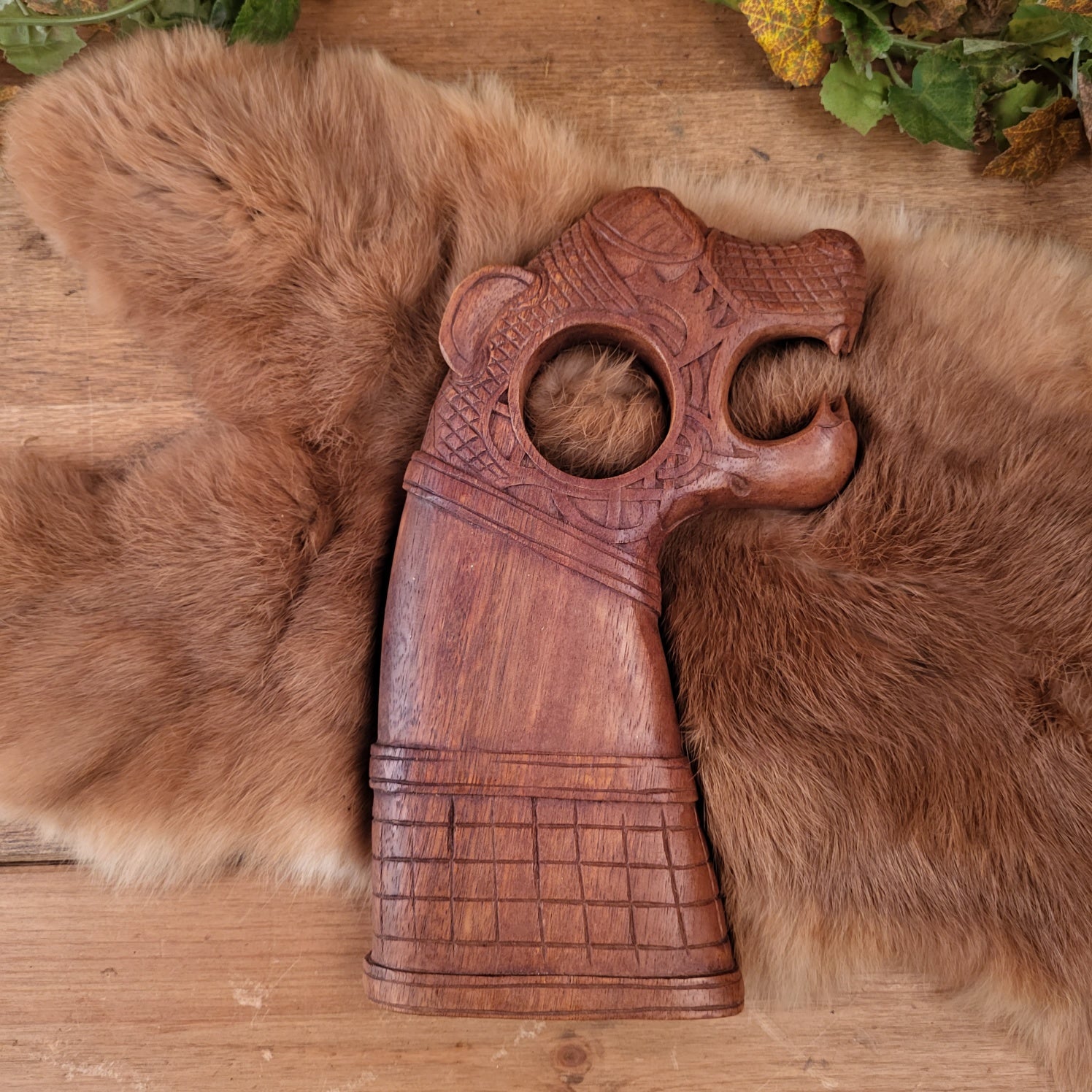 Viking Drinking Horn Stand Oseberg Made of Wood