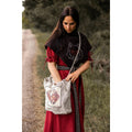 Viking Shoulder Bag with Embroidery Natural