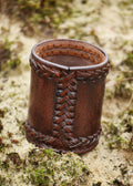 Wikinger Würfelbecher mit Thorshammer aus Leder