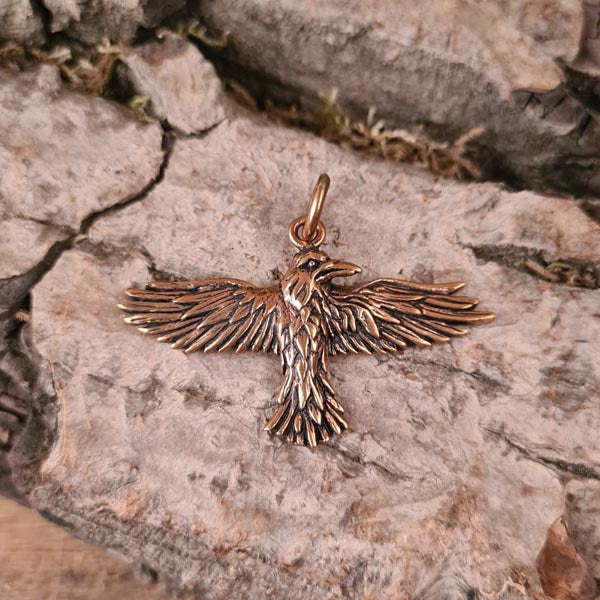 LARP Amulett Rabe aus Bronze