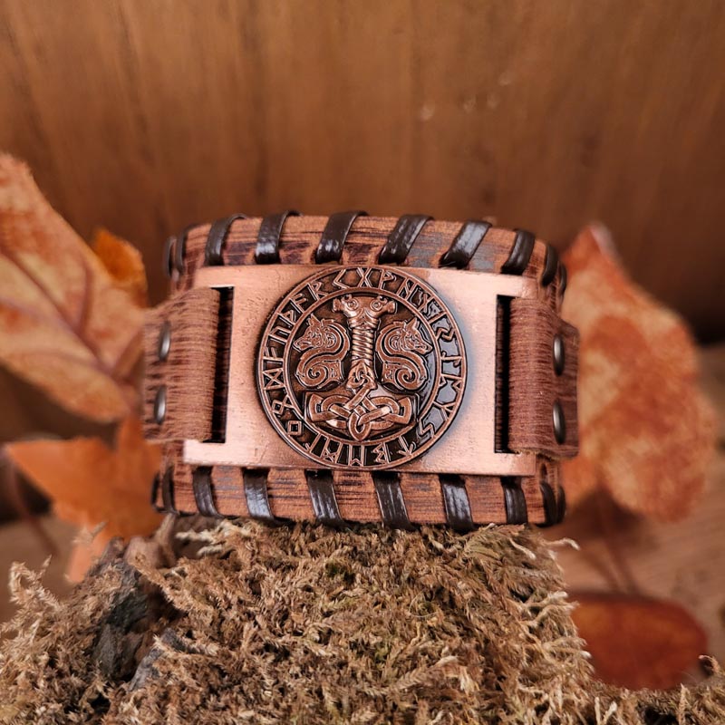 Wikinger Armband aus Leder
