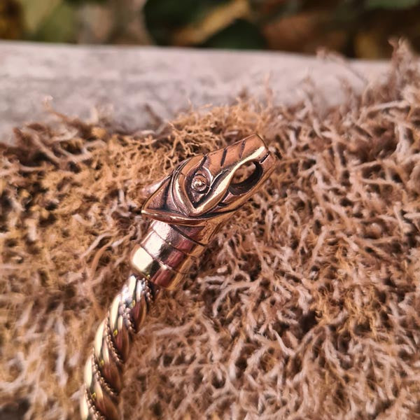 Wikinger Armreif Wolfsköpfe aus Bronze - Einzelstück