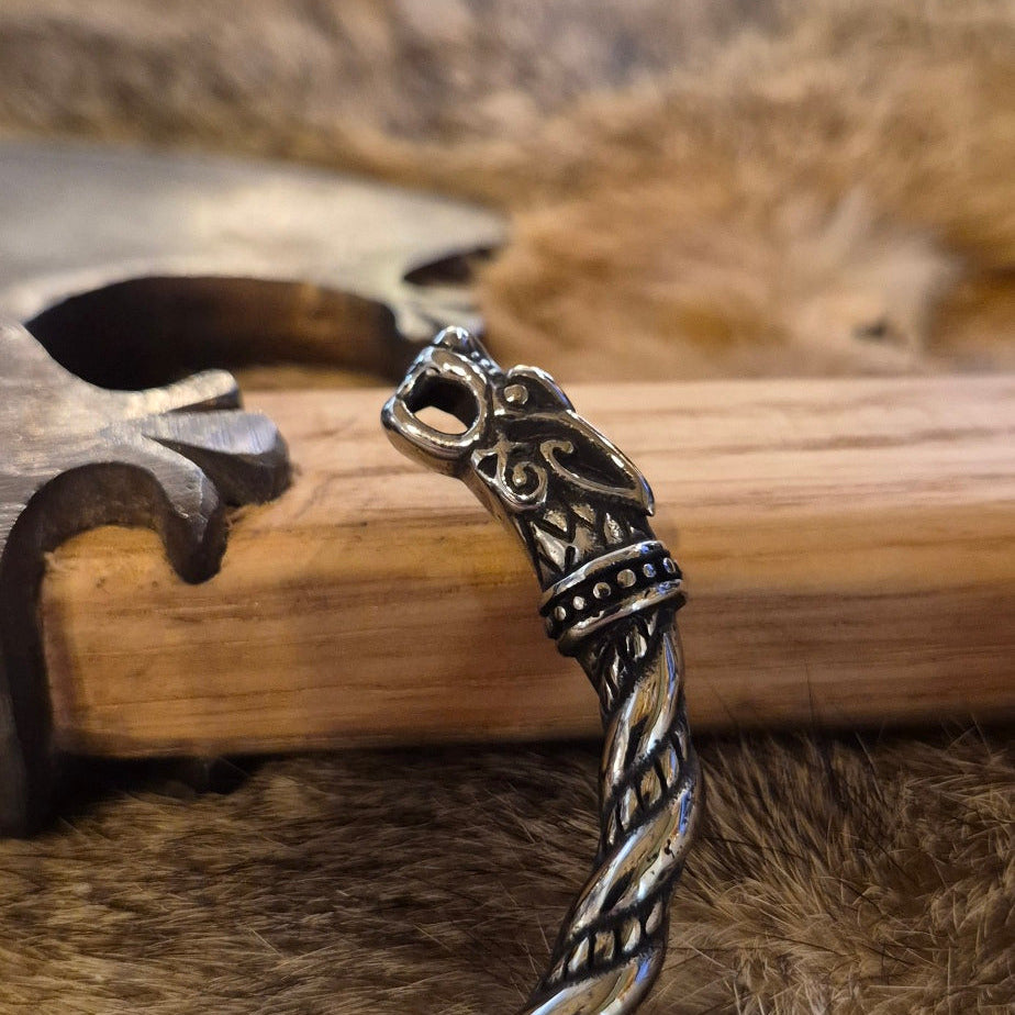 Wikinger Armreif Fenriswolf aus Edelstahl