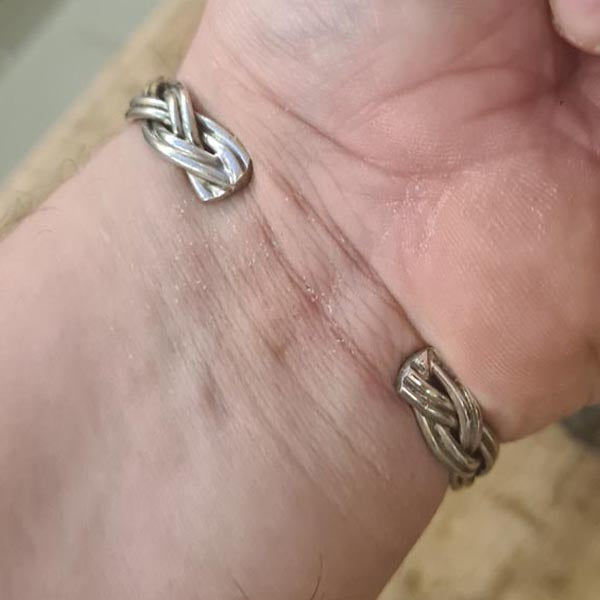 Wikinger Armreif Flechtmuster aus Silber - Einzelstück