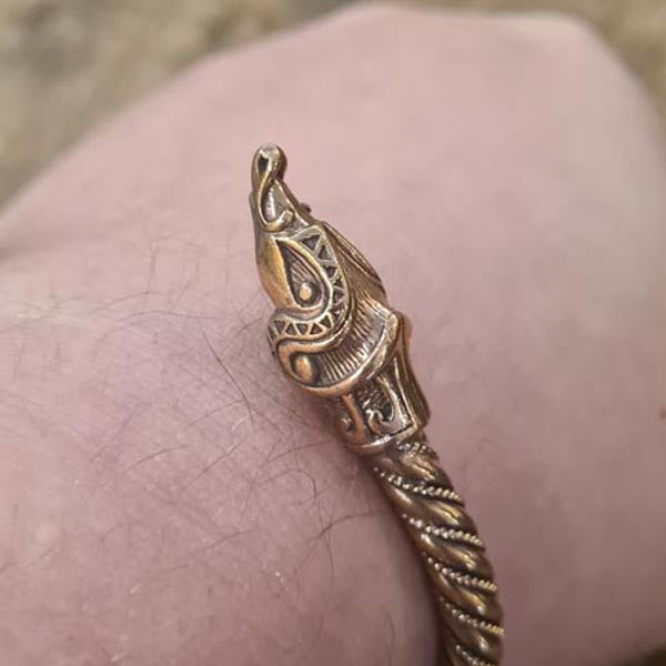 Wikinger Armreif Midgardschlange aus Bronze - Einzelstück