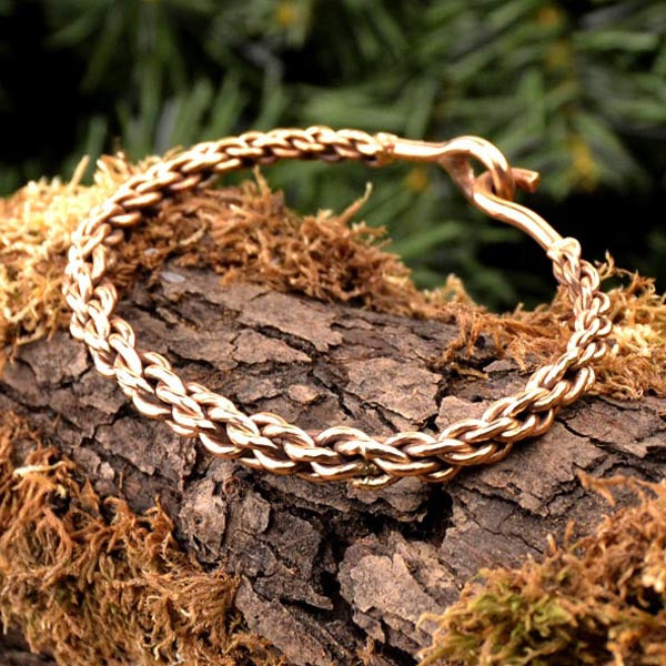 Viking braided bronze arm ring