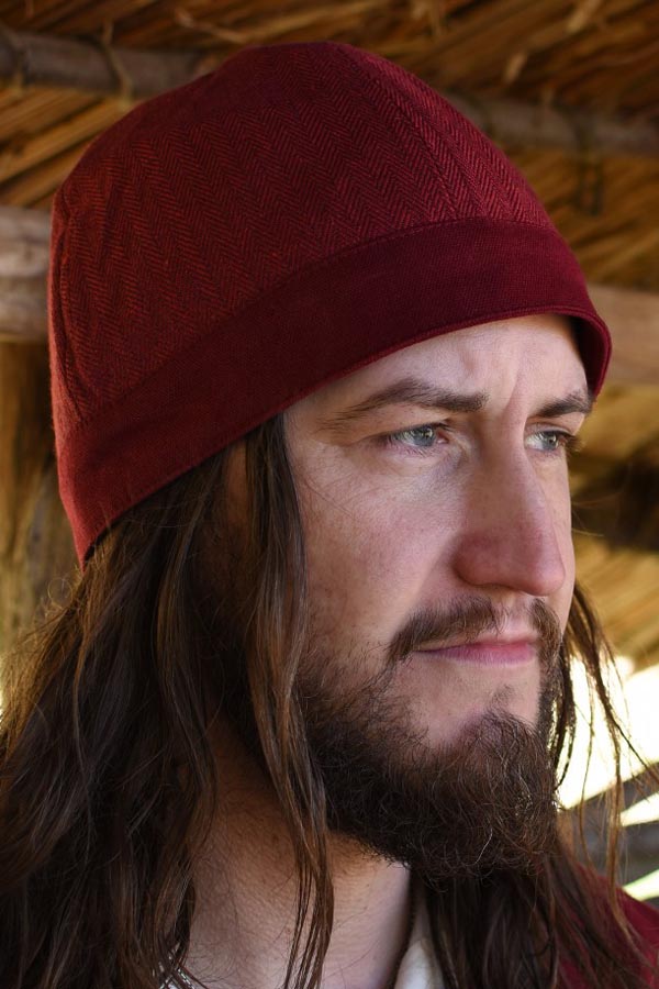 Viking Birka Cap in Herringbone Pattern