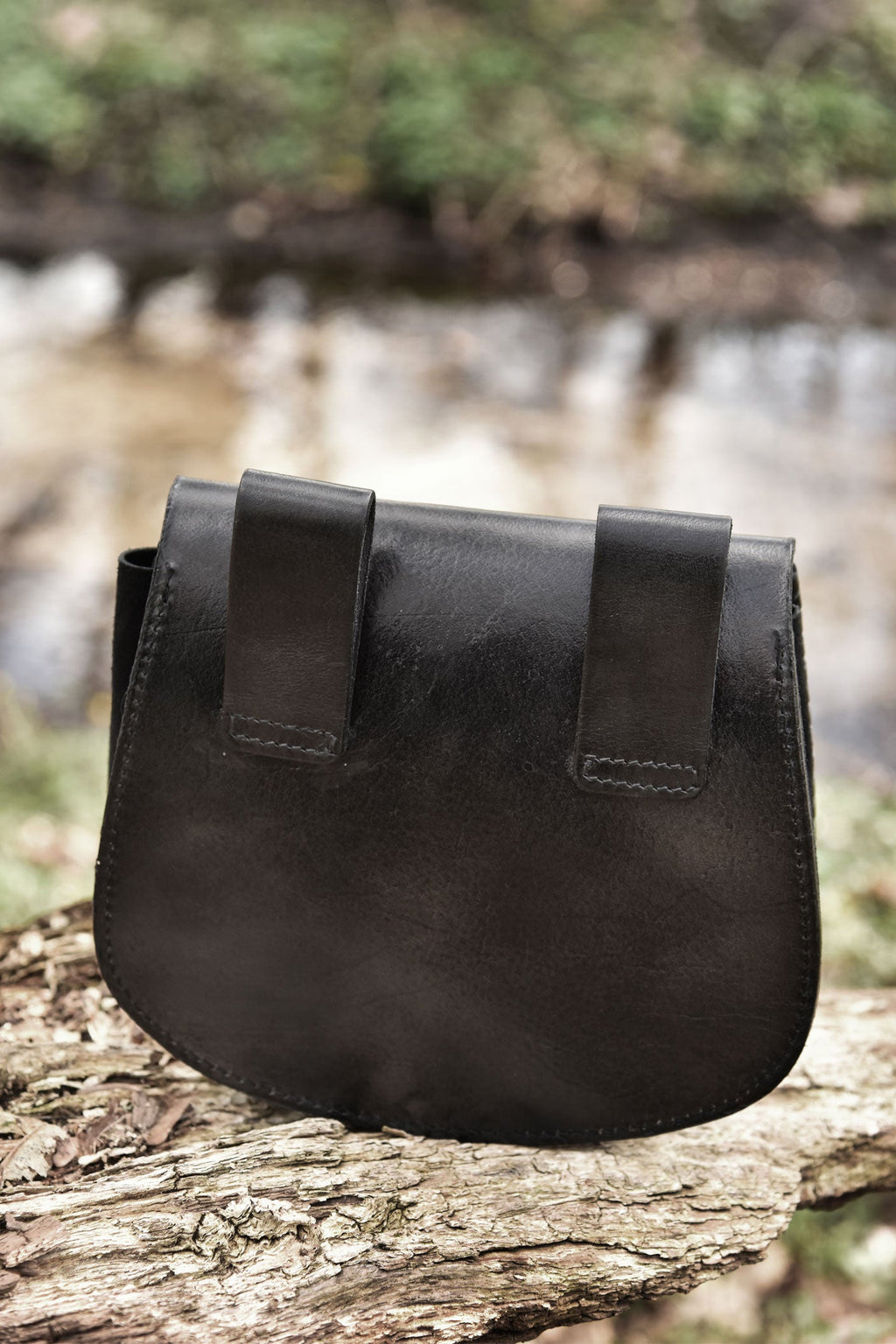Wikinger Gürteltasche mit Thorshammer Prägung aus Leder