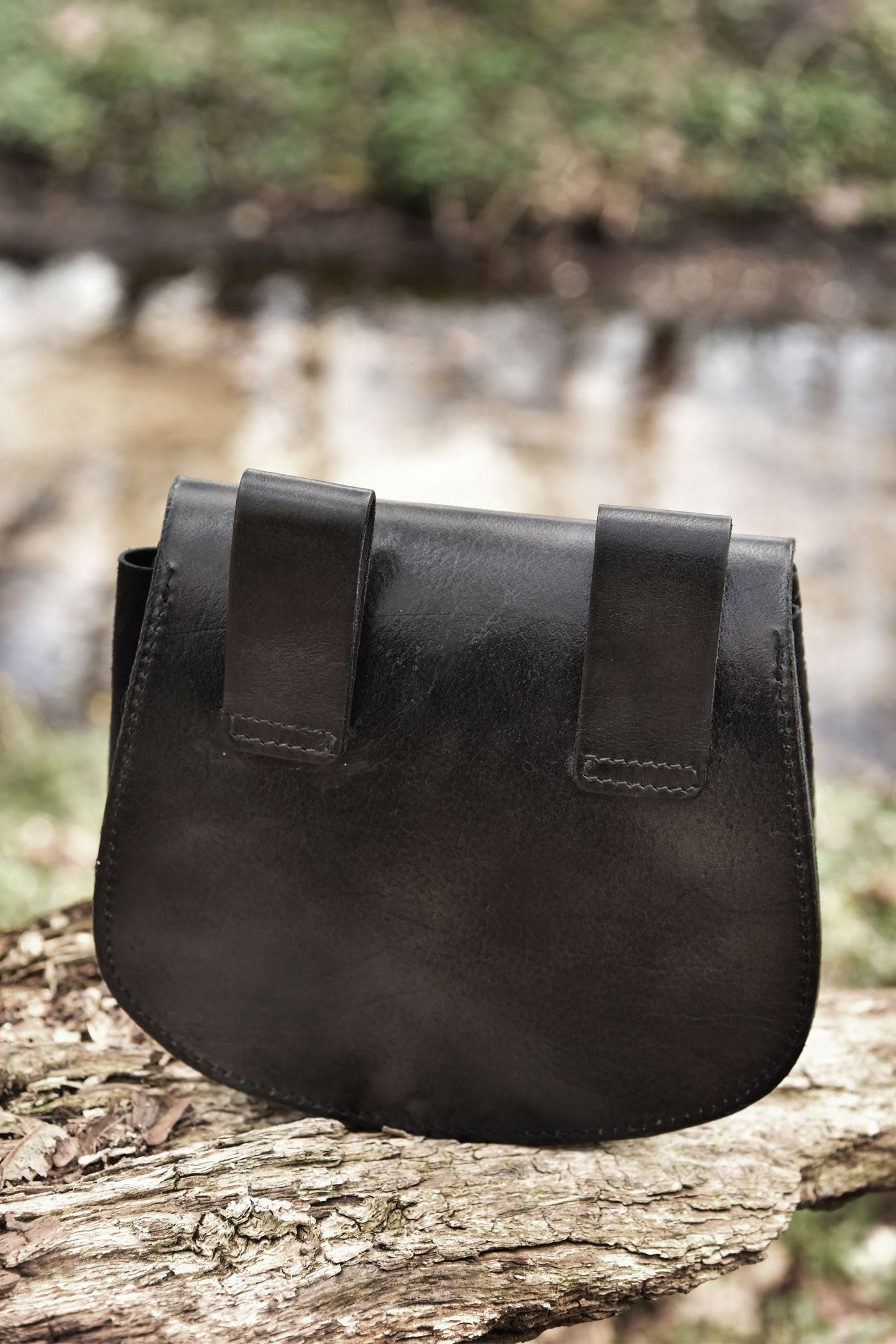 Wikinger Gürteltasche mit Thorshammer Prägung aus Leder