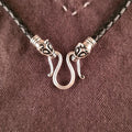 Wikinger Kette Wolfskopf aus Leder 65 cm
