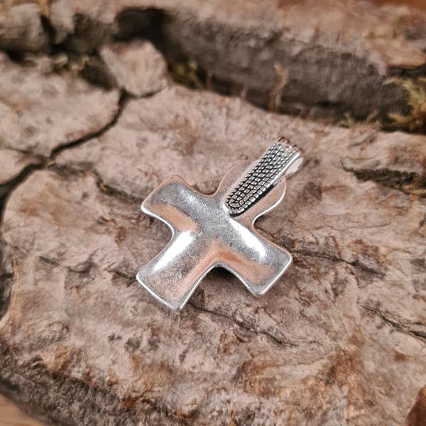 Wikinger Kruzifix/Kreuz aus Birka versilbert - Replik