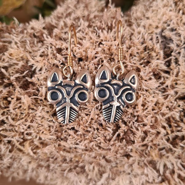 Viking Fenrir Wolf Bronze Earrings