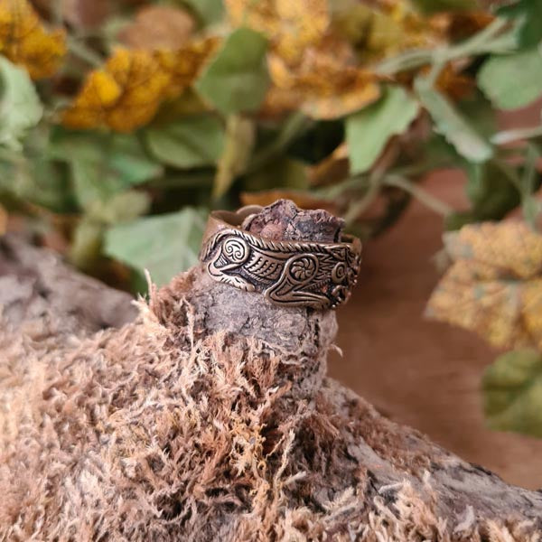 Viking Splendor Ring Geri and Freki made of Bronze