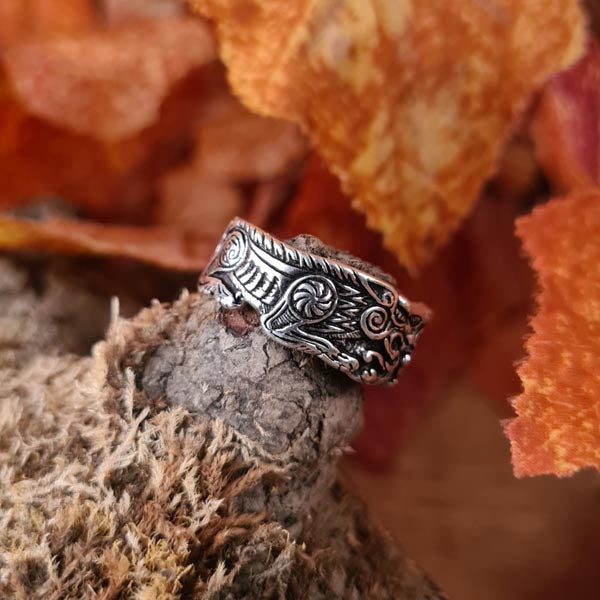Viking Splendor Ring Geri and Freki made of Silver