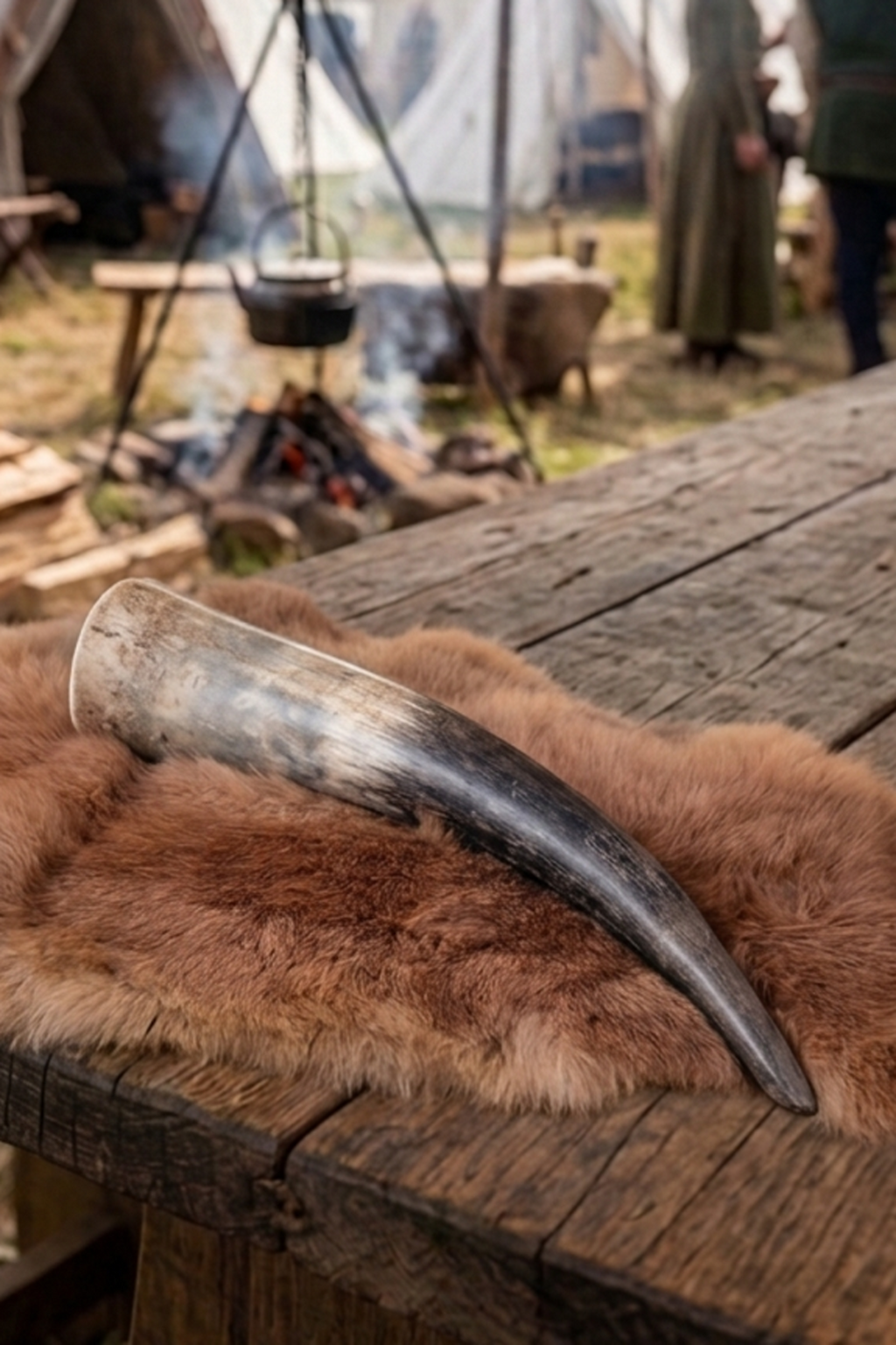 Viking Drinking Horn, natural finish