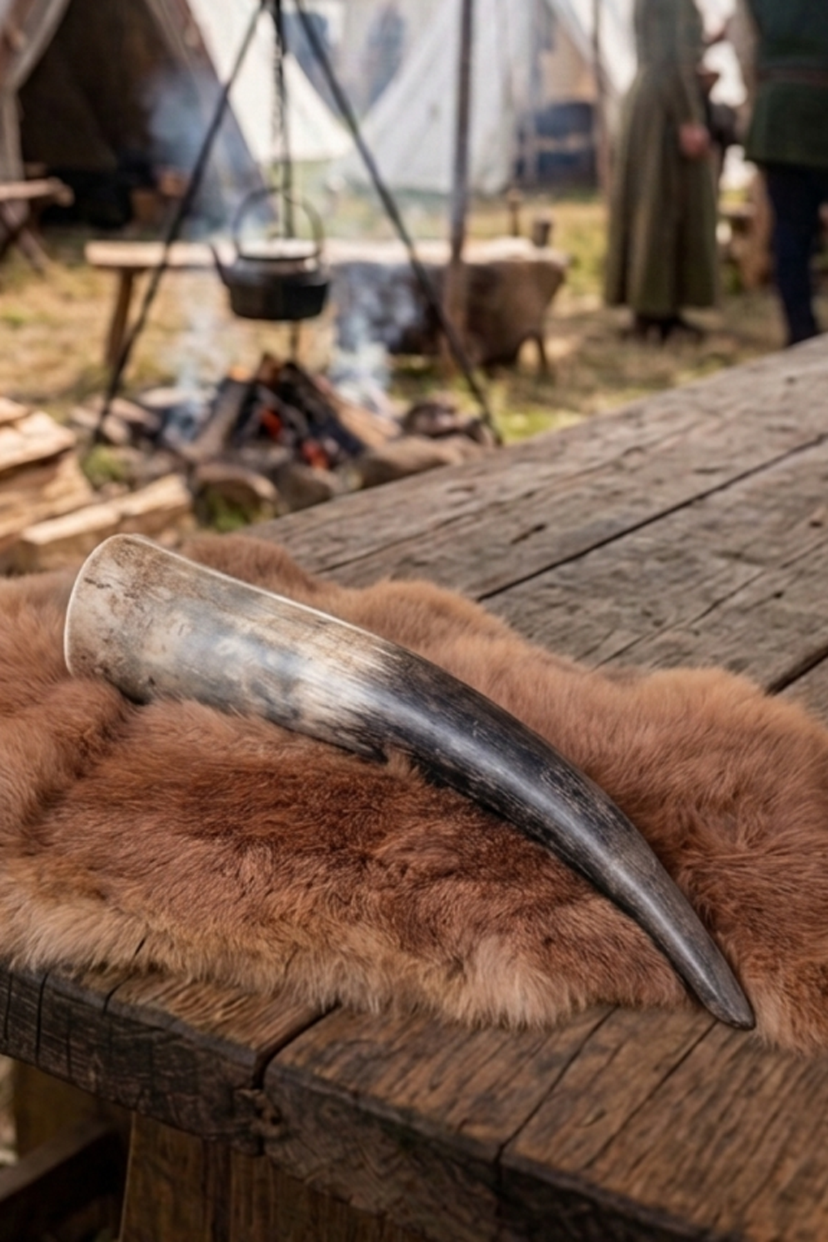 Viking Drinking Horn, natural finish
