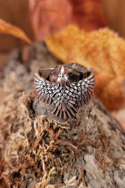 Viking ring Raven made of silver