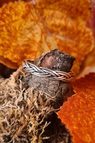 Viking Ring Braided Pattern in Silver