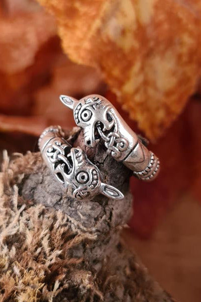Oseberg-style Viking ring in silver