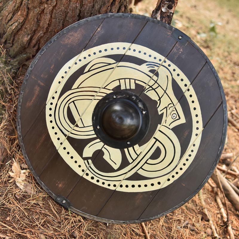 Frühmittelalter Wikingerschild Greiftier - handbemalt 60 cm
