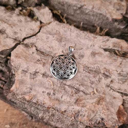Silver Flower of Life Amulet