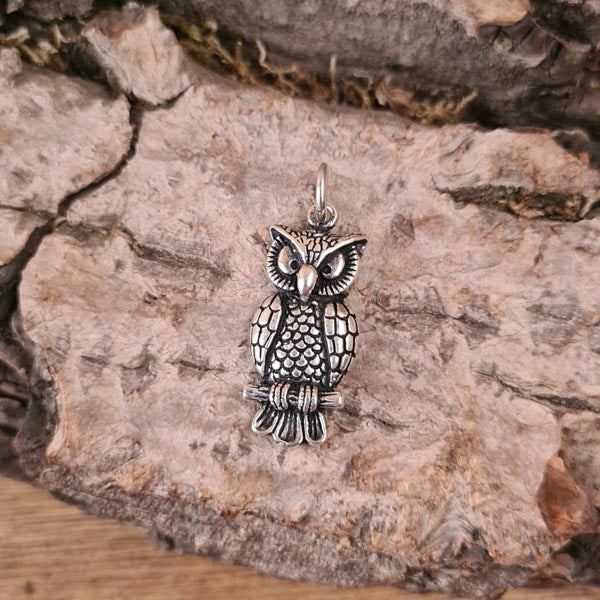 Wicca Amulett Eule aus Silber