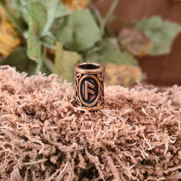 Bartperle Wikinger Rune aus Bronze