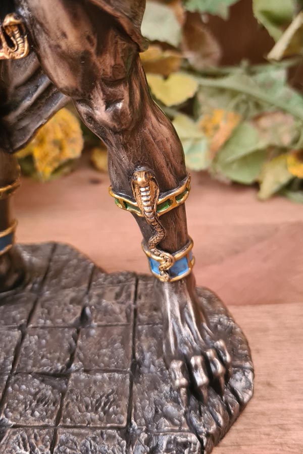 Anubis, God of Death with Cobra Scepter - hand-painted