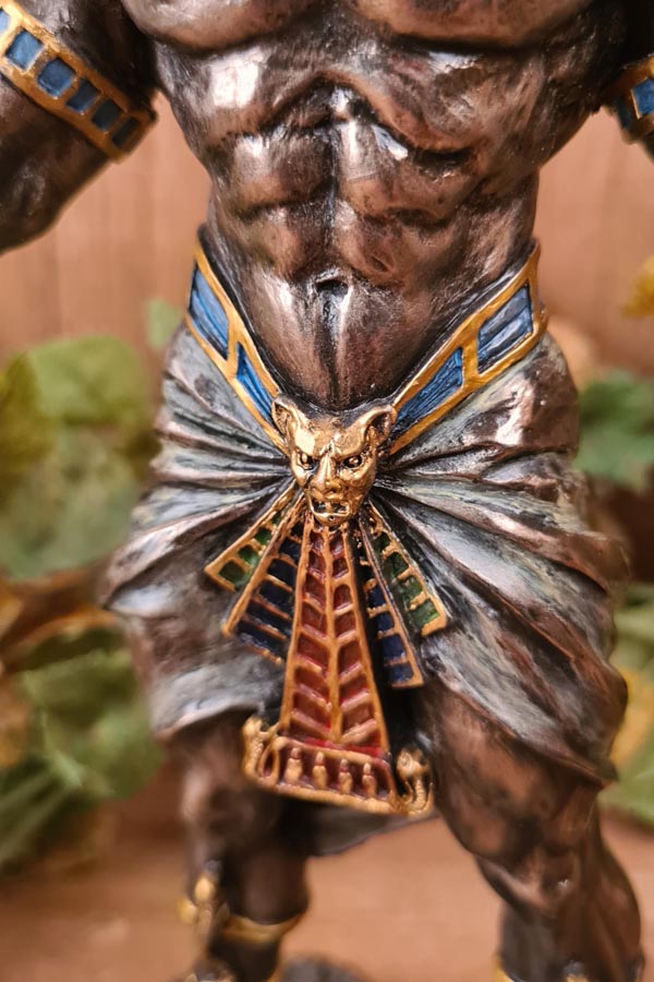 Anubis, God of Death with Cobra Scepter - hand-painted