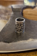 Asatru Haartperle Oegishjalmr mit Valknut aus Silber