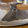 Asatru Hair Bead Oegishjalmr with Valknut made of Silver