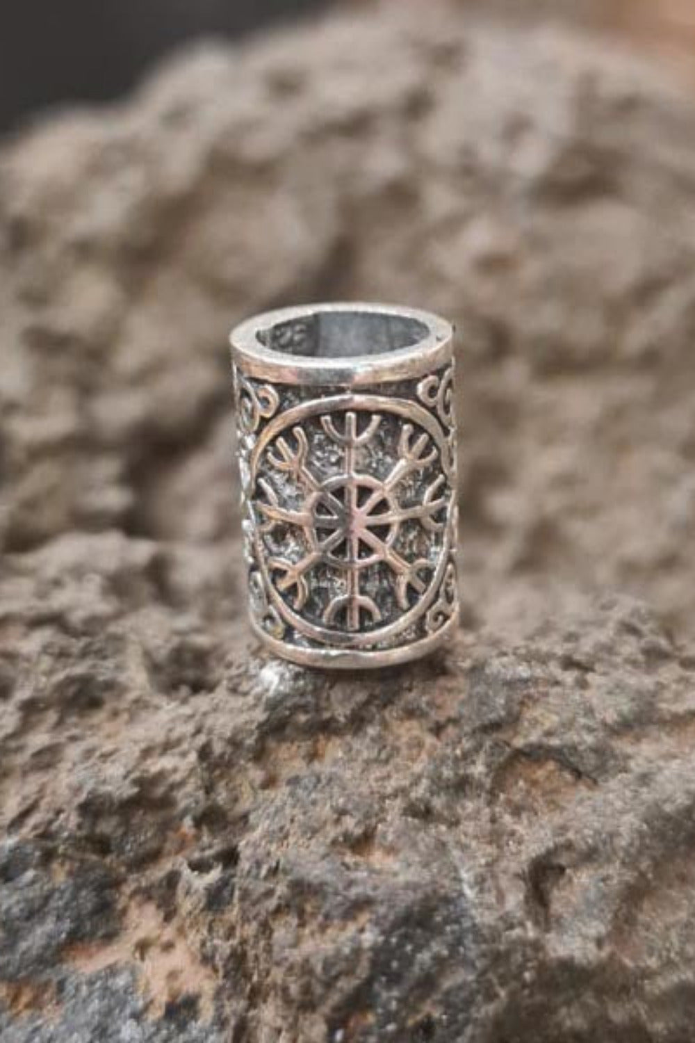 Asatru Bartperle Helm of Awe aus Silber