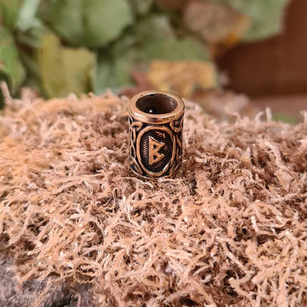 Bartperle Wikinger Rune aus Bronze
