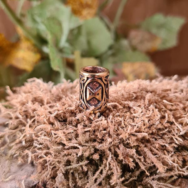 Bartperle Wikinger Rune aus Bronze