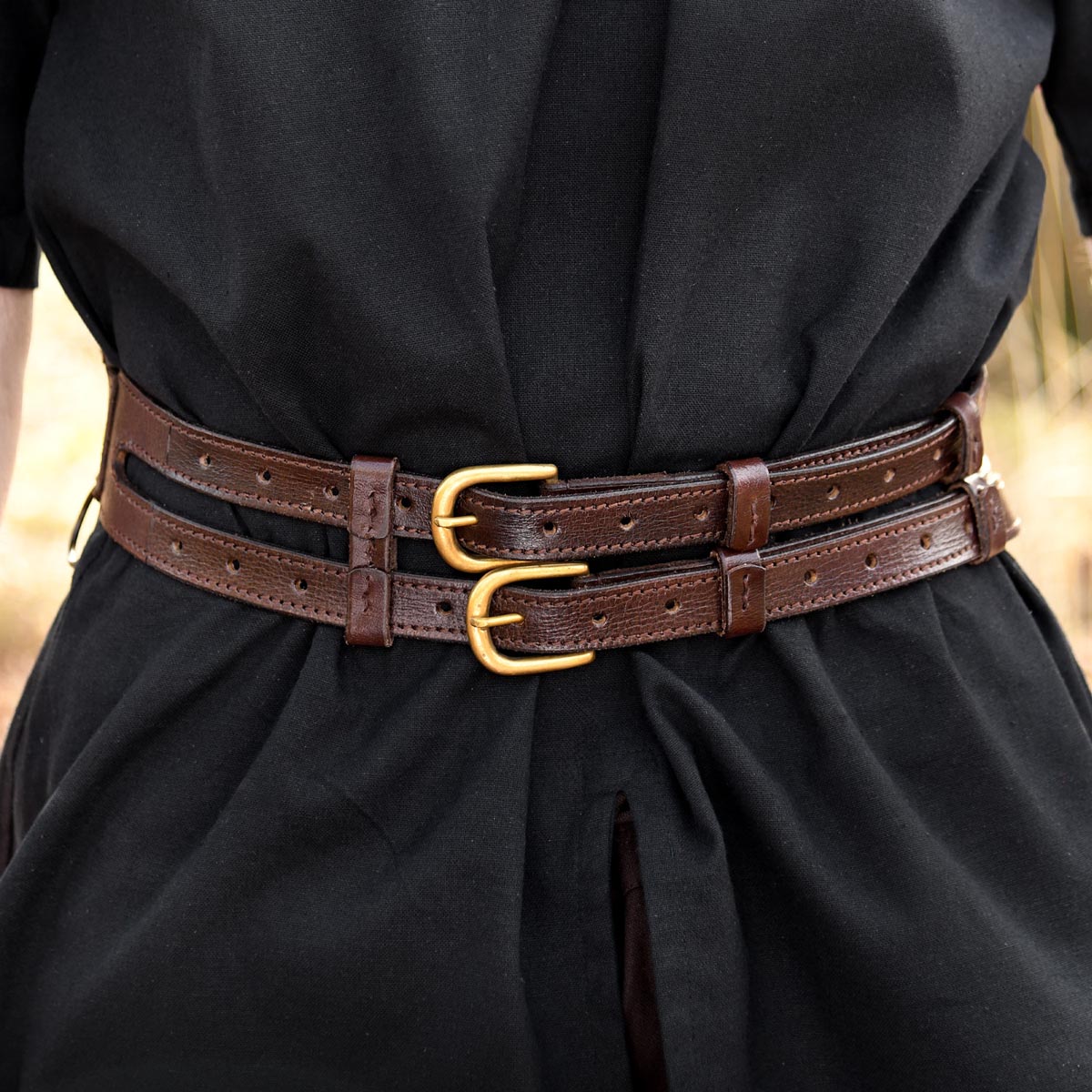 Pirate Double Belt made of Buffalo Leather
